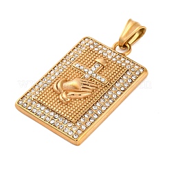 Подвески из нержавеющей стали 304 со стразами&nbsp;LS-STAS-P372-04G