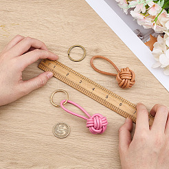 2шт 2-х цветные брелки из коровьей кожи&nbsp;KEYC-GO0001-09