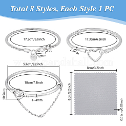 3шт 3 стиля латунные браслеты-змейки и браслеты для мужчин и женщин BJEW-PH0004-53