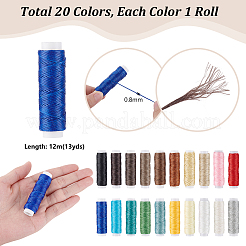 20 Rolle 20 Farben flache gewachste Polyesterschnur&nbsp;YC-PH0001-53