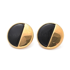 Плоские круглые серьги-гвоздики из нержавеющей стали 304&nbsp;EJEW-C142-04G-01