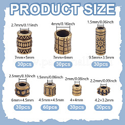 240 шт. 8 стиля тибетских сплавных бусин-разделителей FIND-NB0005-67