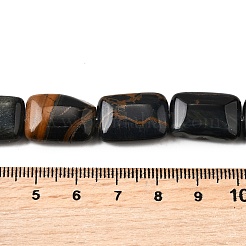 Нити бусин из натурального крашеного синего тигрового глаза G-S386-A07