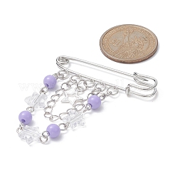 Nappa a catena in ottone con spilla da balia con ciondoli in perline acriliche&nbsp;JEWB-BR00105