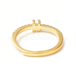 Прозрачное регулируемое кольцо с буквой из прозрачного циркония RJEW-C052-01G-H