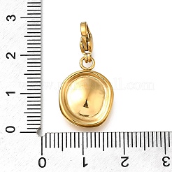 Плоские круглые подвески из нержавеющей стали 304 со стразами STAS-R159-53G-03