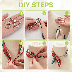 4 шт. 2-цветные застежки-скобы из цинкового сплава с D-образным кольцом FIND-GA0004-31