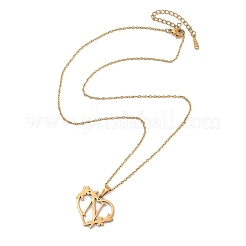 Collane con ciondolo in acciaio inossidabile 201 con placcatura sotto vuoto pvd&nbsp;NJEW-R267-02N-G