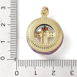 Micro pavè di zirconi in ottone con pendenti in vetro&nbsp;KK-Q815-01G-05