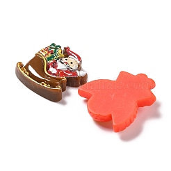クリスマステーマ不透明樹脂カボション  混合図形  ミックスカラー  17~24x14~24.5x4.5~5.5mm&nbsp;X-CRES-M012-03