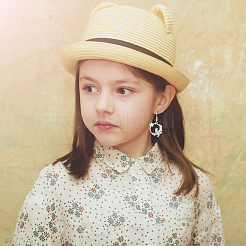 3 пара двухцветных серег-подвесок в виде цветка из смолы EJEW-AN0001-88