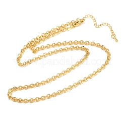 Ожерелья-цепочки типа «роло» из латуни толщиной 4 мм с текстурой&nbsp;NJEW-L012-05G