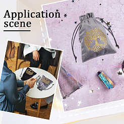 2 шт. 2 стиля прямоугольные золотые тисненые мешочки для хранения карт Таро с завязками на шнурке для гадания с изображением дерева жизни ABAG-CN0001-53