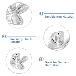 24 шт. 3 стильных нерегулярных пуговицы в форме цветка с 1 отверстиями из цинкового сплава на ножке BUTT-HY0001-01P