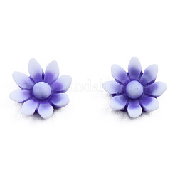 オペーク樹脂カボション  花  ミックスカラー  9x9x2.5mm&nbsp;CRES-N030-029