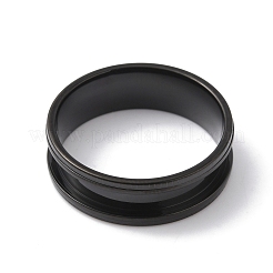 ステンレススチール製溝付き指輪 男性 女性用  電気泳動黒  usサイズ12 3/4(22mm)&nbsp;RJEW-WH0004-30G-EB