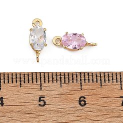Ciondoli a connettore ovali in ottone con pavé di zirconi cubici Shegrace&nbsp;XGRQ2O464-437G