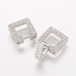 Латунные микро проложить кубического циркония раз за застежками ZIRC-J016-04P