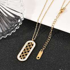 Овальный кулон из полимерной глины с кристаллами и стразами&nbsp;NJEW-A064-06G