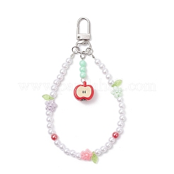 Подвесные бусины из непрозрачного акрила и АБС-пластика в виде яблока&nbsp;HJEW-JM04248