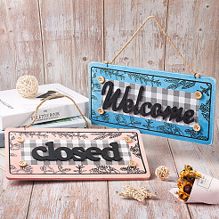 2 шт. 2-х цветные деревянные украшения для дверных табличек&nbsp;AJEW-CF0001-09