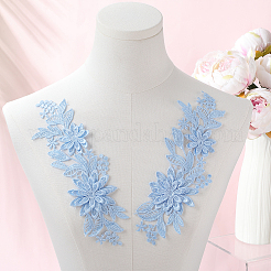 Аксессуары для костюмов с вышивкой из полиэстера и блесток DIY-WH20025-014B