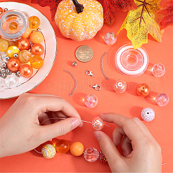 Набор украшений для браслетов из круглых акриловых и смоляных бусин своими руками DIY-SC0026-41
