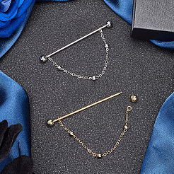 2 шт. 2-х цветные латунные подвесные броши-цепочки FIND-GF0006-86