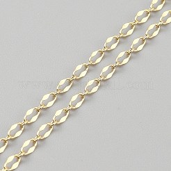 真鍮をあしらったチェーン  溶接されていない  14KGP本金メッキ  1023mm  リンク：5x3x0.2mm&nbsp;KK-TAC0816-001G-01A