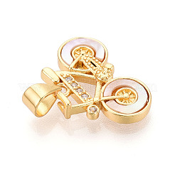 Латунные микропаве прозрачные подвески с фианитом KK-N268-65G