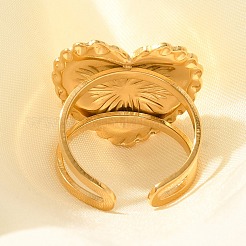 Anillos de puño abiertos de acero inoxidable 304 para mujer&nbsp;LS-STAS-Z108-05G-03