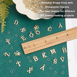 26 шт. 26 стиля начальная буква алфавита в форме сплава с подвесками из страз FIND-OC0003-25