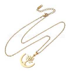 Colliers à pendentif arbre en acier inoxydable 304 avec chaîne câble pour hommes et femmes&nbsp;NJEW-K308-05D-G