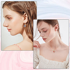 8 шт. 4 стиля латунные подвески с микропаве из прозрачного кубического циркония с изображением сглаза&nbsp;KK-DC0002-64