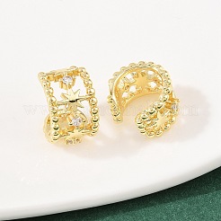 Латунные кольца из манжеты с прозрачным цирконием EJEW-C159-01G