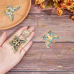 3 шт. 3-х цветная латунная закладка с длинными цепочками AJEW-SC0002-88