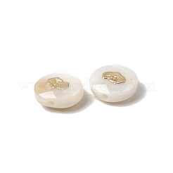 Cuentas redondas planas de concha de agua dulce natural&nbsp;SHEL-C009-01B