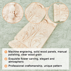 Applique onlay sculpté en bois de caoutchouc&nbsp;AJEW-WH0165-95