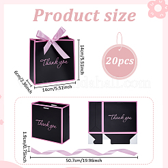 10 Stück Dankeschön-Geschenkverpackungsbox aus Papier mit Schleife&nbsp;CON-WH0112-065A