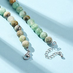 Colliers de perles rondes en jaspe vert naturel de 8 mm&nbsp;GG-CBAA808-02P-B