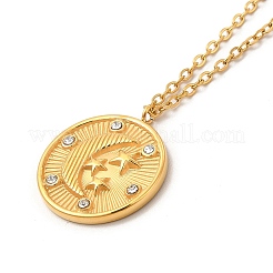 Серьга-кольцо со звездой и подвеской в виде луны с кристаллами и стразами SJEW-P002-07G