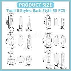 300 шт. 6 стиля подвески из нержавеющей стали 304&nbsp;STAS-UN0063-84