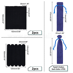 40шт. прямоугольный и овальный бархатный мешочек для ручек на шнурке AJEW-PH0003-26