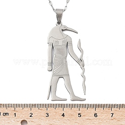 201 подвеска из нержавеющей стали с изображением древнеегипетского бога Анубиса NJEW-D318-06P