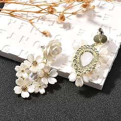 Серьги-гвоздики из сплава и 925 стерлингового серебра и акрила&nbsp;LS-EJEW-Q013-08A