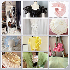 Ruban à volants en polyester&nbsp;DIY-WH0632-77A
