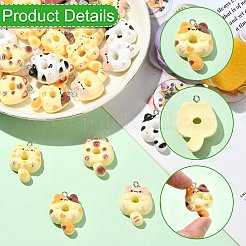 30 шт. 6 цвета непрозрачные подвески из смолы&nbsp;RESI-CJ0004-93