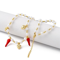 Ожерелья из латунных бусин с микропаве из прозрачного кубического циркония NJEW-Z059-04G-01