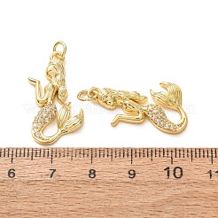 Pendenti in zirconi cubici trasparenti in micro pavè di ottone&nbsp;CU-E003-18G-29