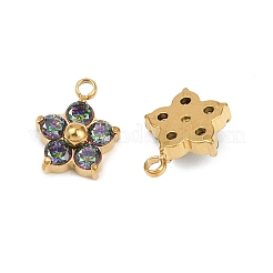Breloques en acier inoxydable 304 micro pavé de zircones cubiques&nbsp;STAS-B088-01G-03